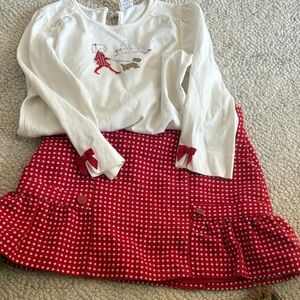 Janie and Jack Red and White Outfit